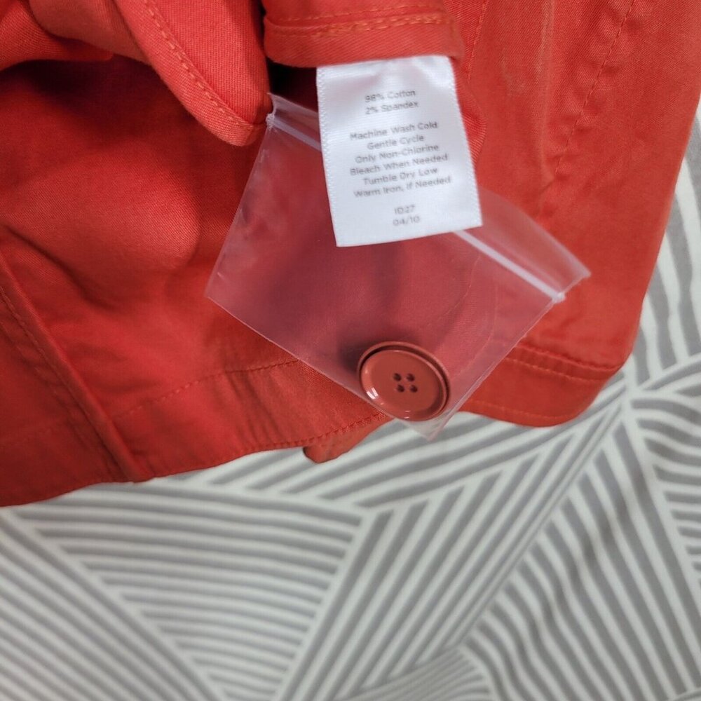NEW Talbots Ruffle Front Jacket 12 career business Pink 3/4 Sleeve Red Orange - Picture 9 of 9